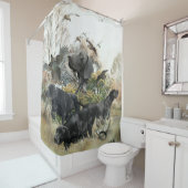 Rideaux De Douche Pointeur court allemand (En situation)