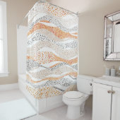 Rideaux De Douche Pointillisme Wavy Polka : Doux Doux Textile (En situation)