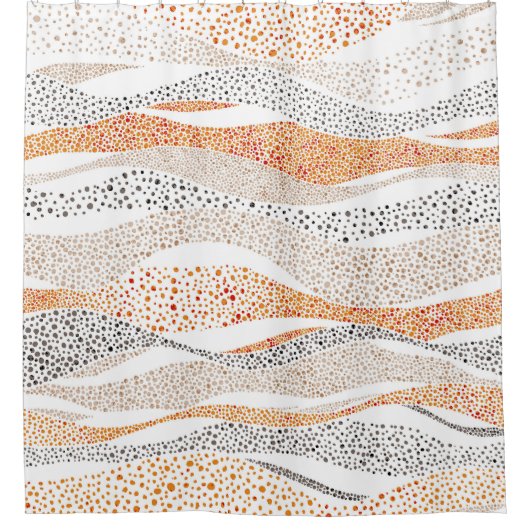 Rideaux De Douche Pointillisme Wavy Polka : Doux Doux Textile (Devant)