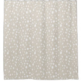 Rideaux De Douche Points abstraits beige clair et blanc (Devant)