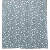 Rideaux De Douche Points abstraits bleus et blancs (Devant)