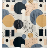 Rideaux De Douche Points abstraits géométriques beige bohème et colo (Devant)