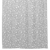 Rideaux De Douche Points abstraits gris clair et blanc (Devant)