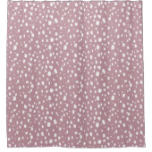 Rideaux De Douche Points Abstraits mauve et blanc (Devant)