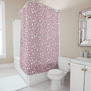 Rideaux De Douche Points abstraits mauves et blancs
