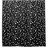 Rideaux De Douche Points abstraits noirs et blancs (Devant)