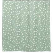 Rideaux De Douche Points abstraits verts et blancs (Devant)