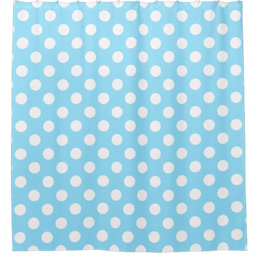 Rideaux De Douche Points blancs sur bleu clair (Devant)