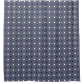 Rideaux De Douche Points bleu foncé, blanc et gris ardoise (Devant)