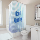 Rideaux De Douche Points Bleus du bon matin (En situation)