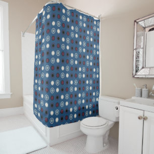 Rideaux De Douche Points bleus et magenta
