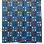 Rideaux De Douche Points bleus et magenta (Devant)