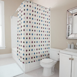 Rideaux De Douche Points bleus et magenta