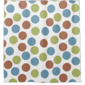 Rideaux De Douche Points bleus, verts et Brown (Devant)
