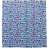 Rideaux De Douche Points Boho Motif rose et bleu (Devant)