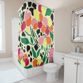 Rideaux De Douche Points de jardin tropicaux (En situation)