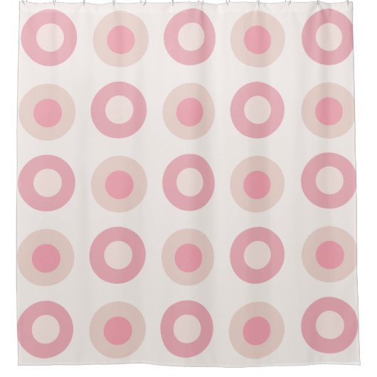 Rideaux De Douche Points du milieu du siècle rétro Vanille rose (Devant)