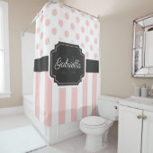 Rideaux De Douche Points et bandes (En situation)