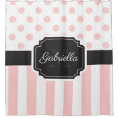 Rideaux De Douche Points et bandes (Devant)