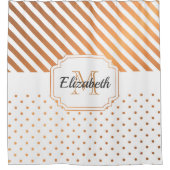 Rideaux De Douche Points et bandes (Devant)