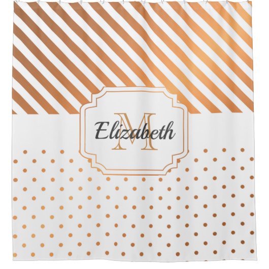 Rideaux De Douche Points et bandes (Devant)