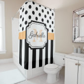 Rideaux De Douche Points et bandes (En situation)