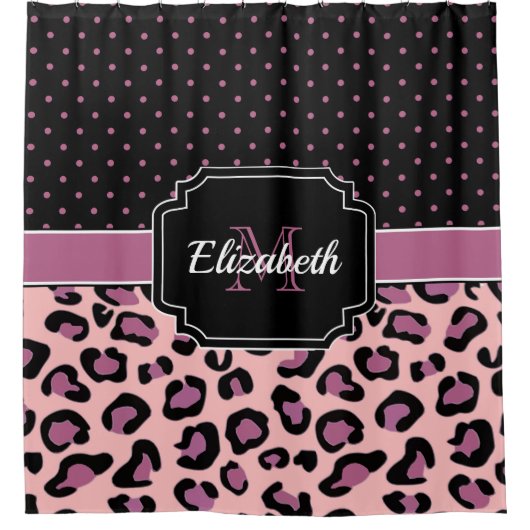 Rideaux De Douche Points et Empreintes de léopard (Devant)
