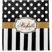 Rideaux De Douche Points et rayures (Devant)