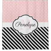 Rideaux De Douche Points et rayures mignons (Devant)