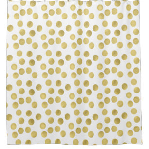 Rideaux De Douche Points fascinants et blancs d'or