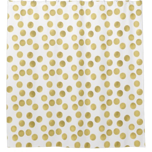 Rideaux De Douche Points fascinants et blancs d'or (Devant)