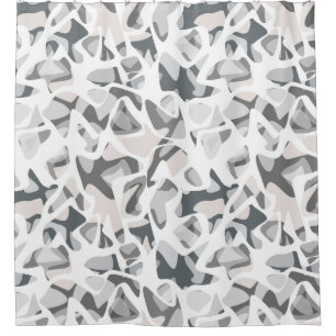 Rideaux De Douche Points gris clair motif Abstrait tacheté