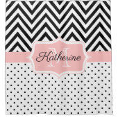 Rideaux De Douche Points mignons et Chevron (Devant)