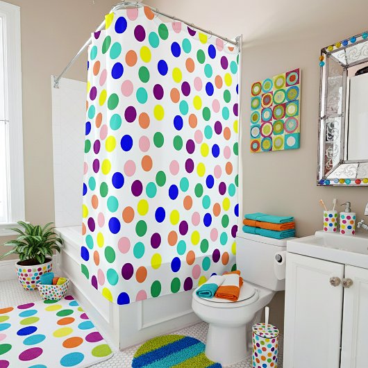 Rideaux De Douche Points multicolores