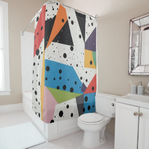 Rideaux De Douche Points noirs en papier collage