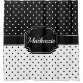 Rideaux De Douche Points noirs et blancs (Devant)