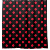 Rideaux De Douche Points noirs et rouges à pois (Devant)