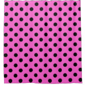 Rideaux De Douche Points rose et noir à pois (Devant)