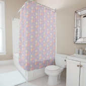 Rideaux De Douche Points rose gris pastel neutre motif (En situation)