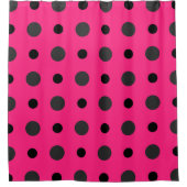 Rideaux De Douche Points roses chauds, noirs et gris (Devant)