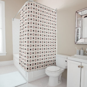 Rideaux De Douche Points roses, gris et noirs