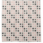 Rideaux De Douche Points roses, gris et noirs (Devant)