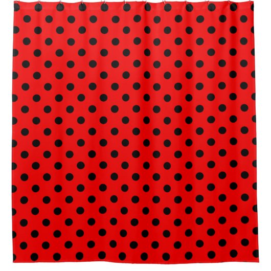 Rideaux De Douche Points rouges et noirs (Devant)