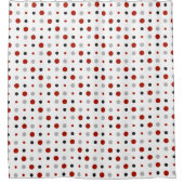 Rideaux De Douche points rouges, noirs, gris et blancs (Devant)