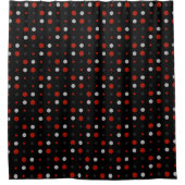 Rideaux De Douche points rouges, noirs, gris et blancs (Devant)