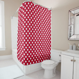 Rideaux De Douche Points rouges + Polka blancs