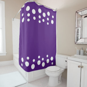 Rideaux De Douche Points Royal Purple et blanc Moderne Bubbles