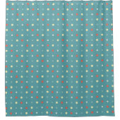 Rideaux De Douche Points turquoise et orangé (Devant)