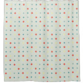 Rideaux De Douche Points turquoise, jaune et orange (Devant)