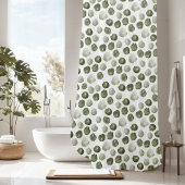Rideaux De Douche Points verts de l'aquarelle unique